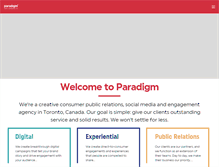 Tablet Screenshot of paradigmpr.ca